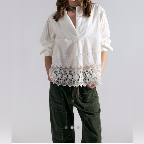 We The Free Tops - NWT We The Free x Free People Little Bit of Lace Shirt